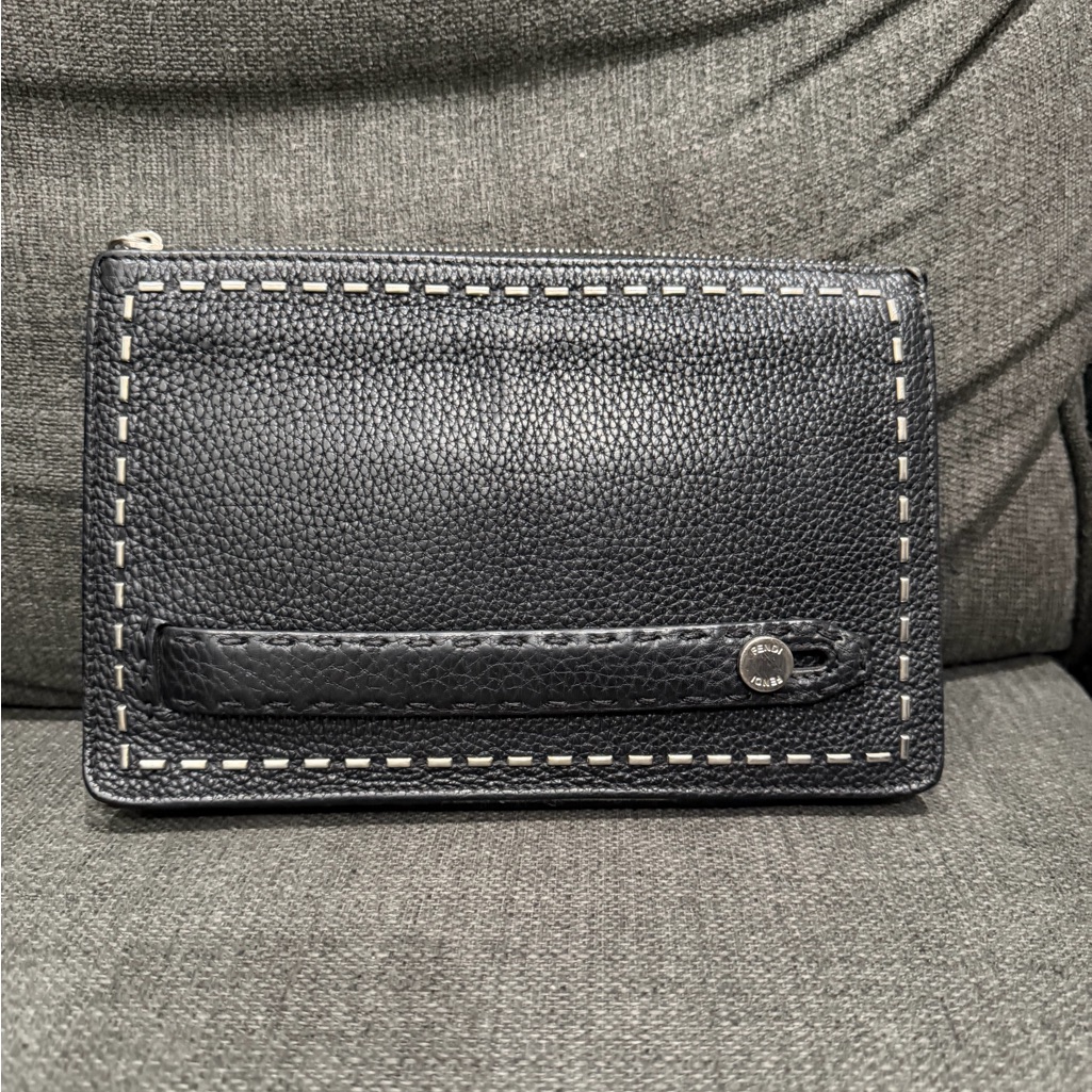 Fendi Selleria Leather Clutch